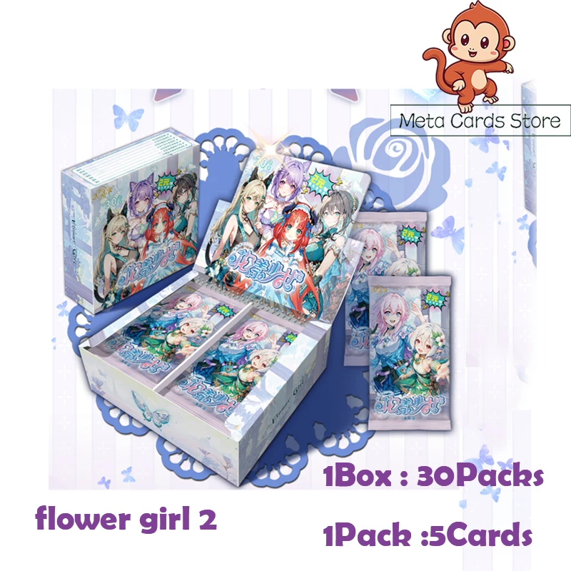 Goddess Cards Flower Girl 2 Beautiful Girl Hobby Collection Cards Birthday Party Gifts Doujin Booster Box Kid Toy Gifts