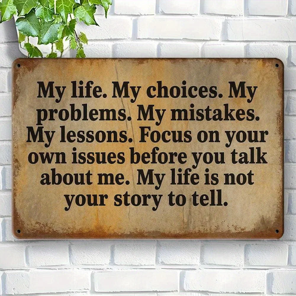 

Винтажная металлическая вывеска «My Life», юмористический декор 20х30 см.