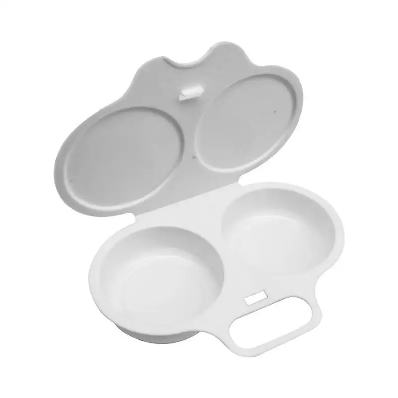 Food Grade Plastic Microwave Egg Poacher 2 Cavity Design Heat Resistant Perfect For Home Kitchen Breakfast