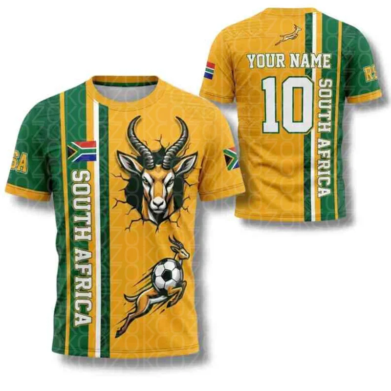 Custom South Afirca Team Football Jersey for Men Women Football Short Sleeves T-shirts Athletic Tee Shirts