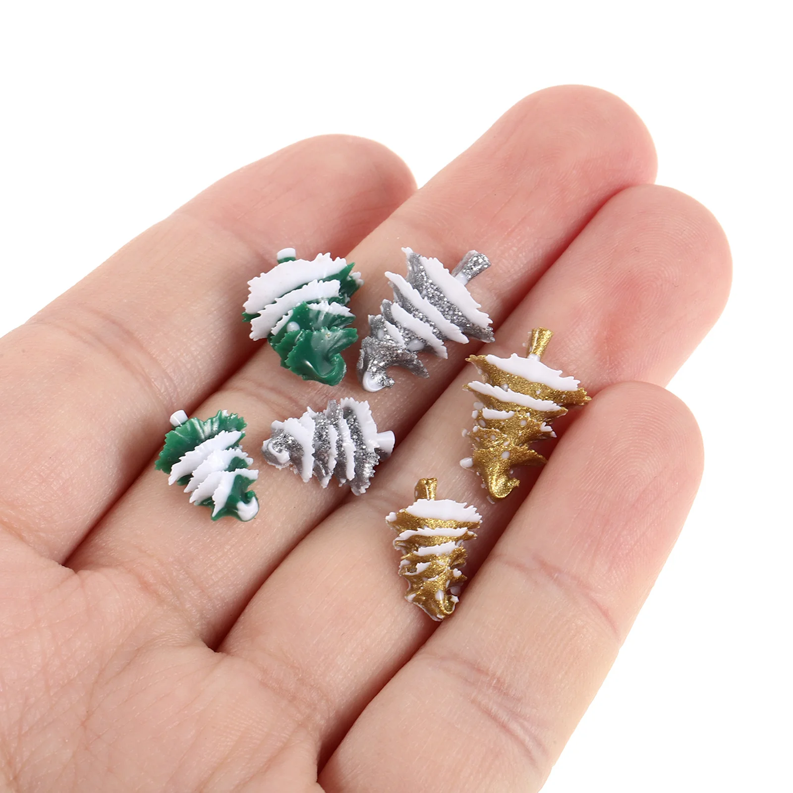 

18pcs 6 Boxes Christmas Charms Tree Shape Resin 3D Nail Embellishments Diy Holiday Nail Art Decor Women Girls Winter Manicure