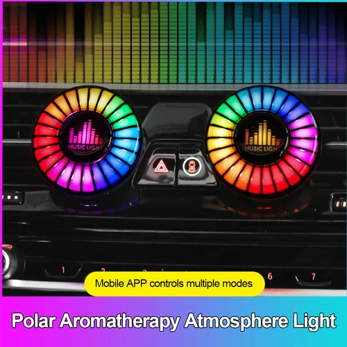 Lámpara de ritmo para captación de música de coche, ambientador, tira LED RGB, Control de sonido, ritmo de voz, luz de ambiente, Control por aplicación multicolor