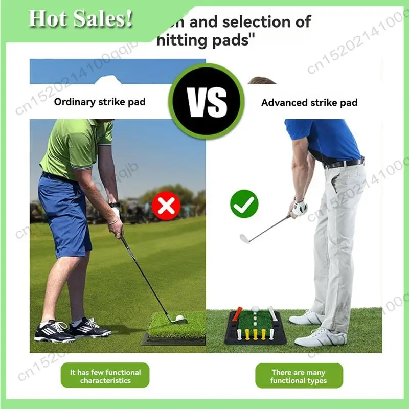 -FDDT Golf Hitting Mat Mini Training Practice Rubber Pad Golf Impact Practice Mat For Swing Chipping Putting