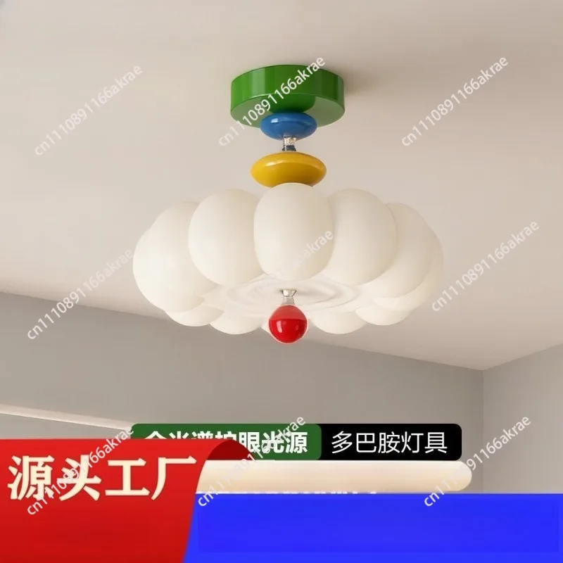 Dining room chandelier dopamine unique bedroom chandelier macaron color advanced sense eye protection study cute room lamp