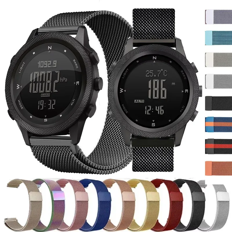 22 mm Milanese Loop-Uhrenarmband für NORTH EDGE APACHE-46 Herren- und Damenuhren, magnetisches Outdoor-Metallarmband für NORTH EDGE APACHE-46
