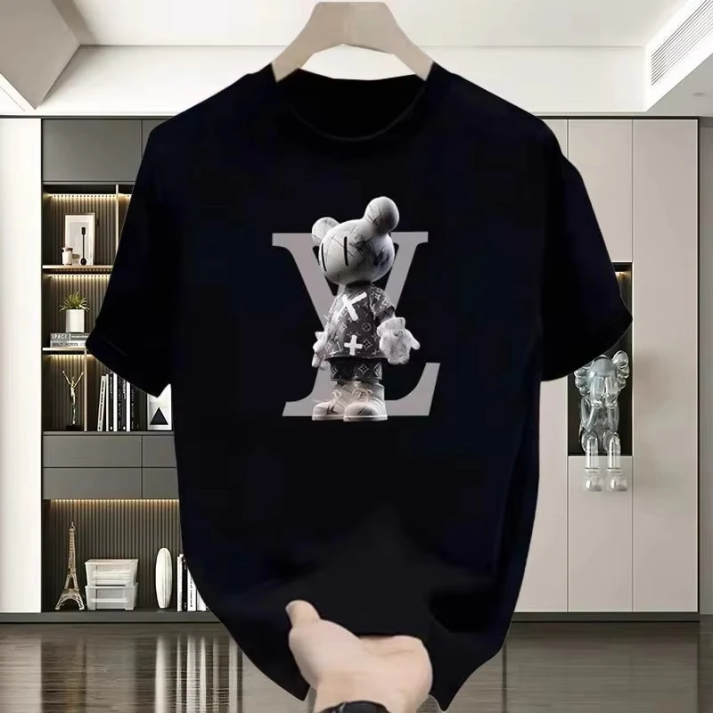 

Luxury Brand New Cotton Short-sleeved T-shirt Men's and Women's Round Neck Trendy Brand Couple's Versatile Loose Short Sleeves