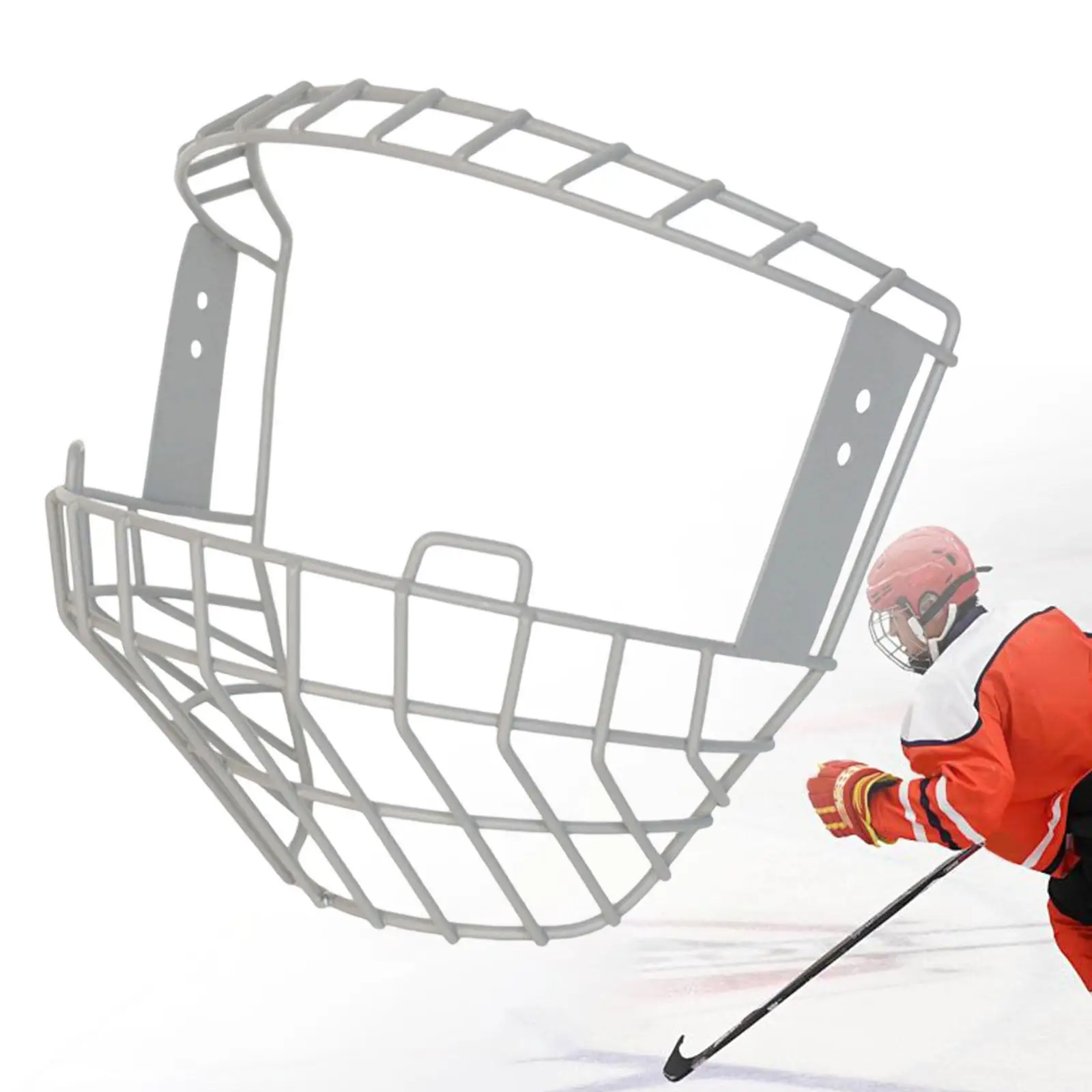 Adult Hockey Helmet Face Cover with Steel Mesh Guard for Skating Field Training Essential Head Protection Accessory