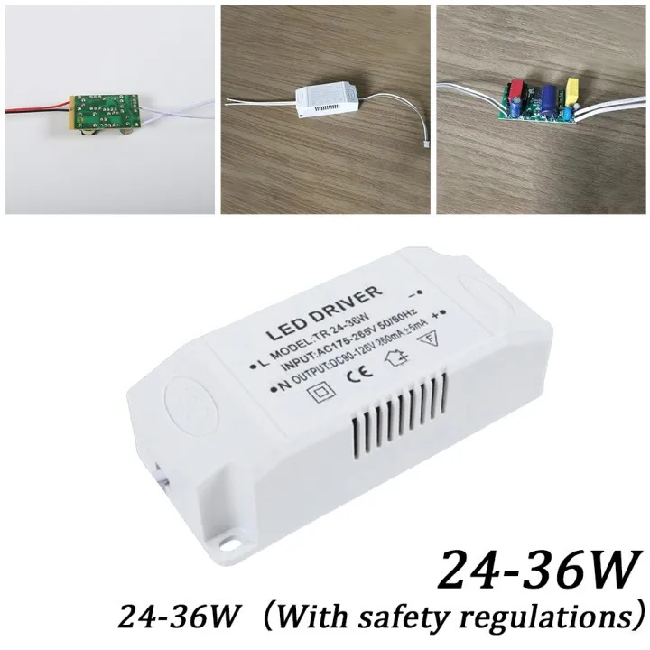 Unidad de fuente de alimentación LED, transformadores de iluminación para lámpara de Panel DIY, 24-36W, AC180-265V, 50/60Hz, CC 90-140V, 260mA ± 5mA