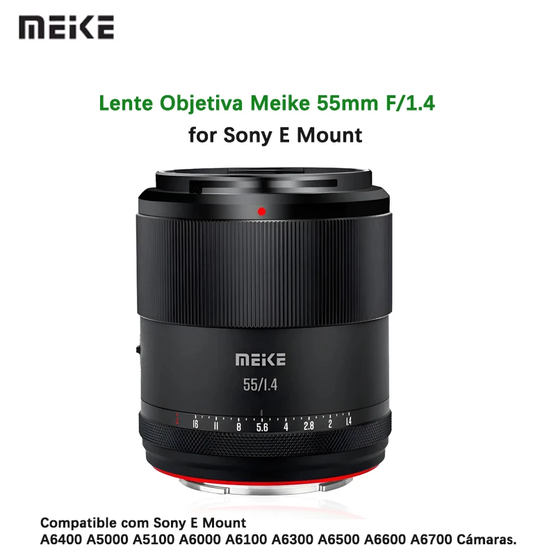 Lente Objetiva Meike 55mm F/1.4 Para Sony E Preta Sony E