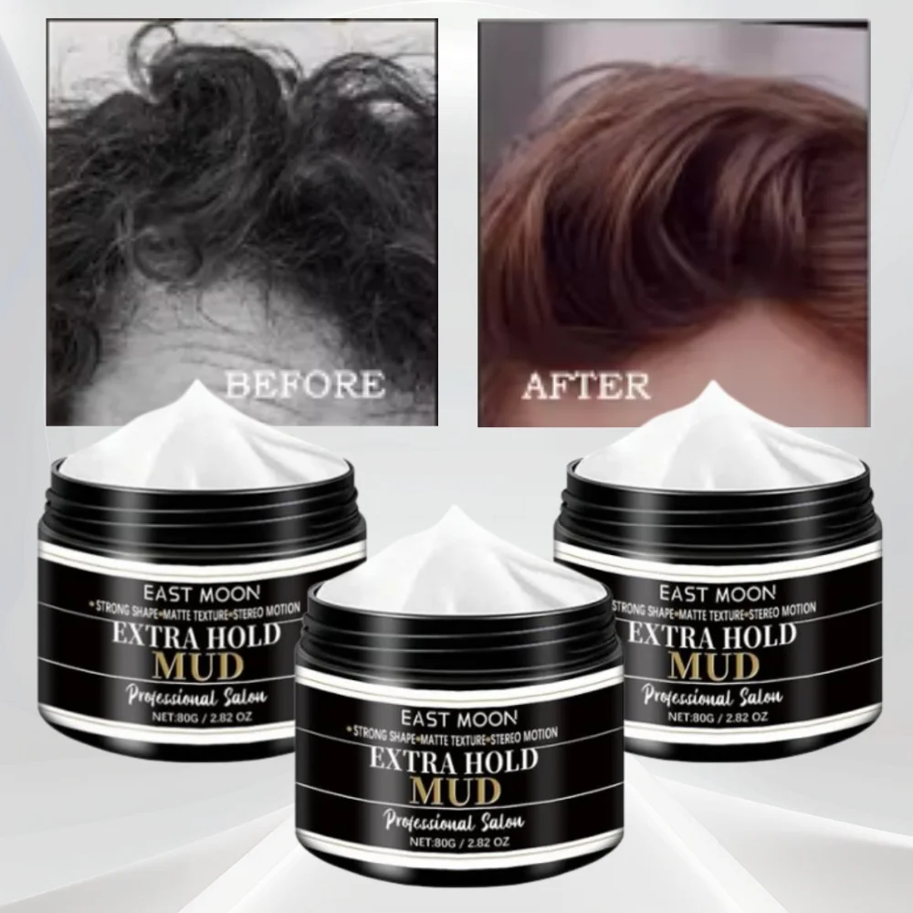 

1/2/3Pcs Keratin Hair Styling Cream Strong Hold Reduce Curly Keep Smoothing Improve Frizz 80g Men Hair Shaping Mud