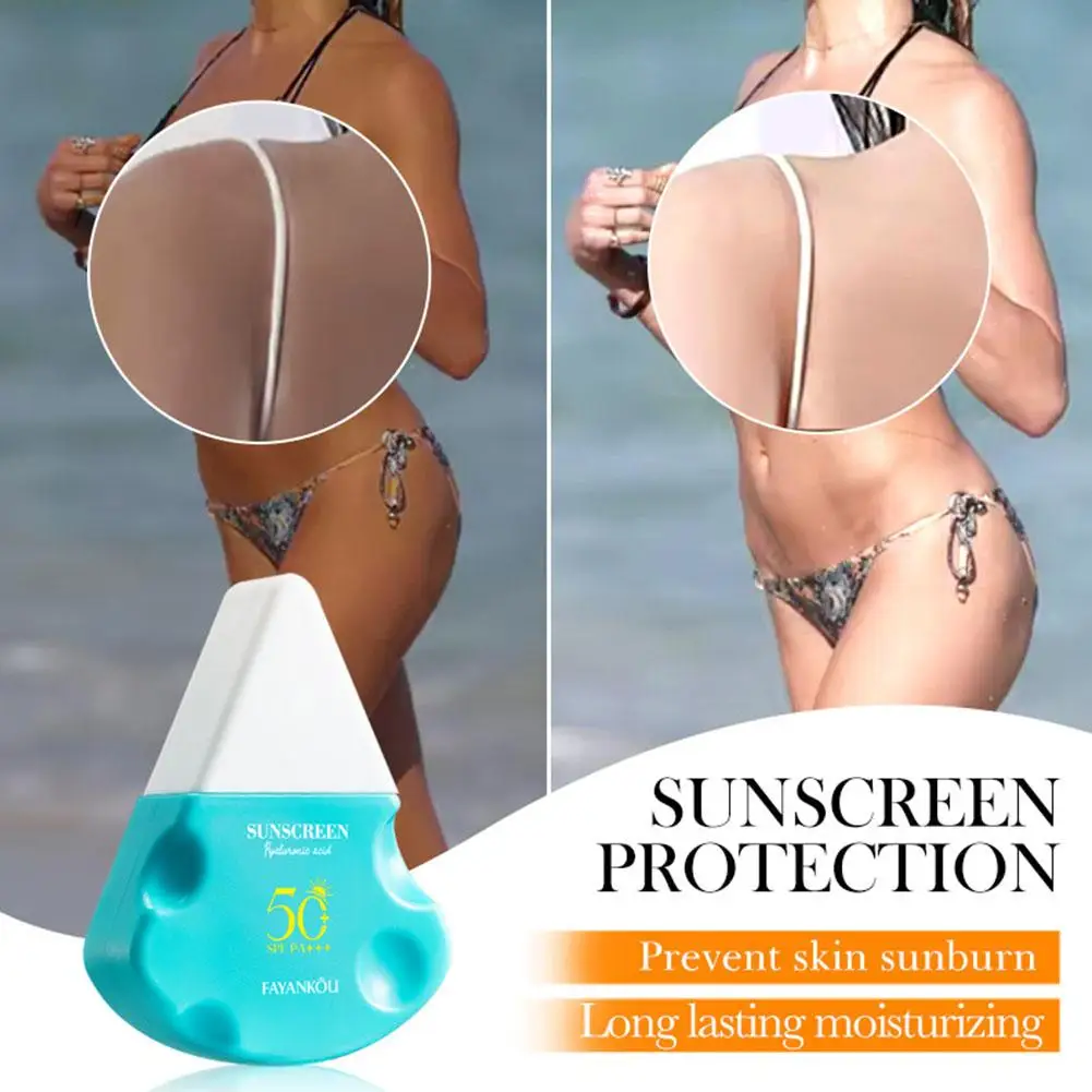 

FAYANKOU Хиалуроновая кислота Солнцезащитный крем для лица и тела SPF50 + и UVA UVB PA +++ Защита Эффект солнечных ожогов Блокирующий UVB Длительное старение O4M6