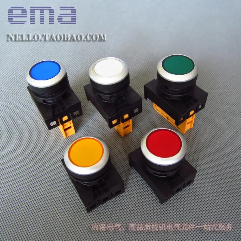 [ SA ]Imports EMA indicator 22mm flat hood E2I1 * red yellow blue and white LED DC6/12/24V--10PCS/LOT