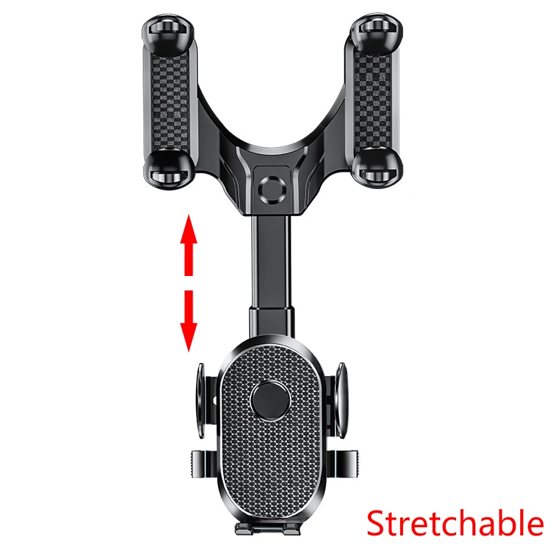 SEAMETAL Auto achteruitkijkspiegel telefoonhouder 360° °   Intrekbare mobiele telefoonhouderclip voor telefoon GPS-ondersteuning Mobiele telefoonhouder