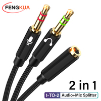 Headphone Splitter Cable 3.5mm 2 Male to Female Jack 3.5mm Extension Cable AUX Adapter for Phone Laptop MP3 Audio Splitter Cable