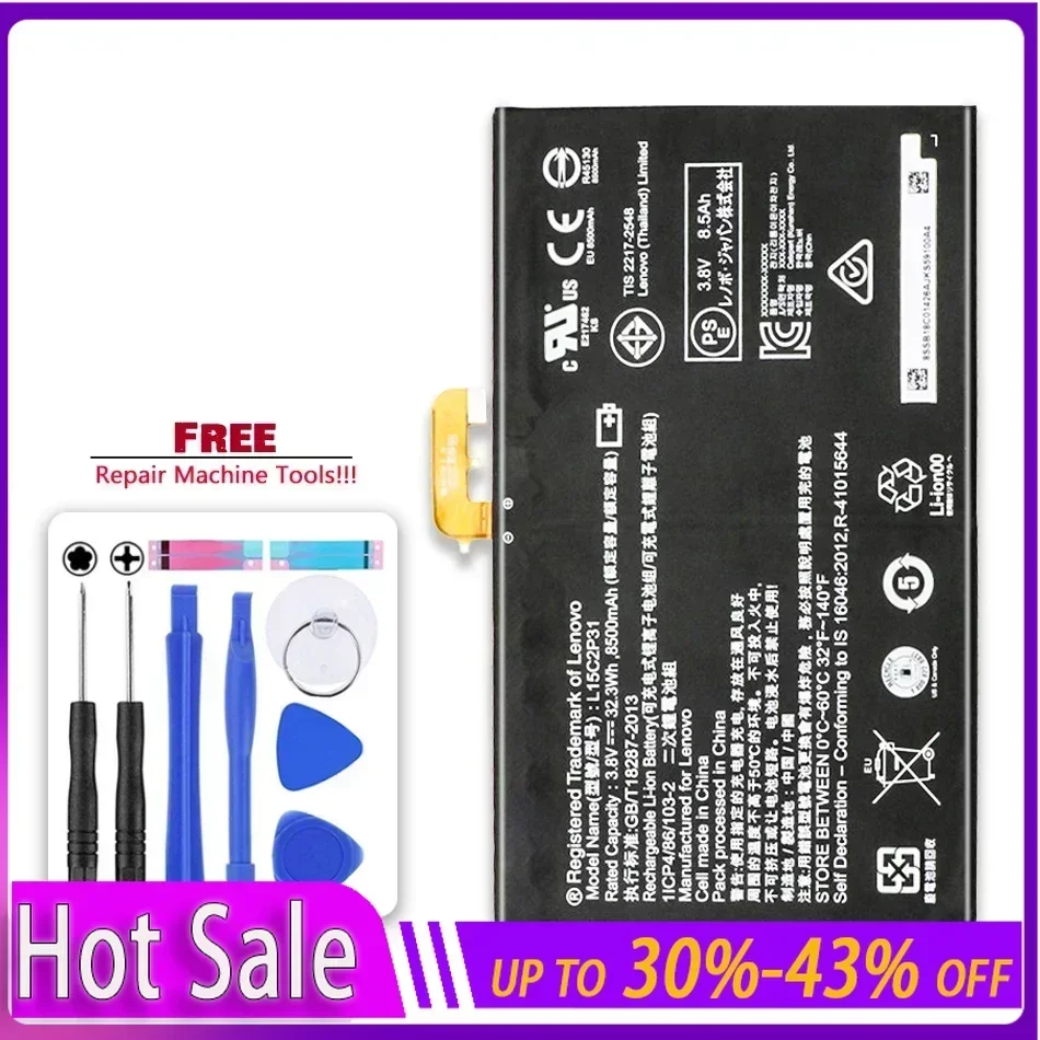 8500mAh Tablet Replacement Battery for Lenovo Yoga Book YB1-X91F X91L X91X YB1-X90F Series Portable Batteries Warranty Track NO