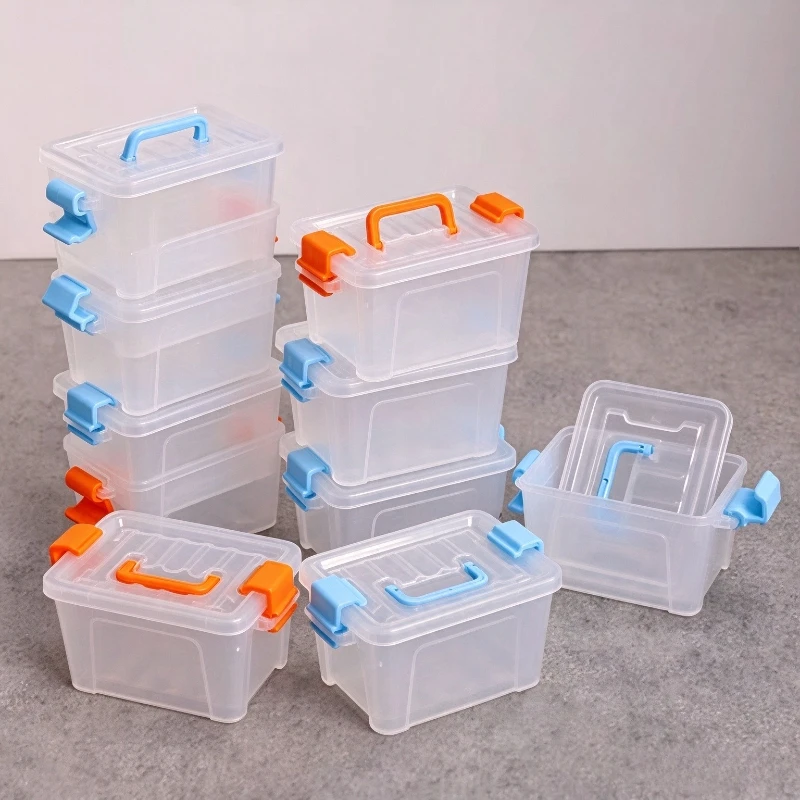 5 Pack Mini Suitcase Storage Boxes Transparent Small Item Organizer DIY Miniature Decor Photography Props Handcraft Essentials