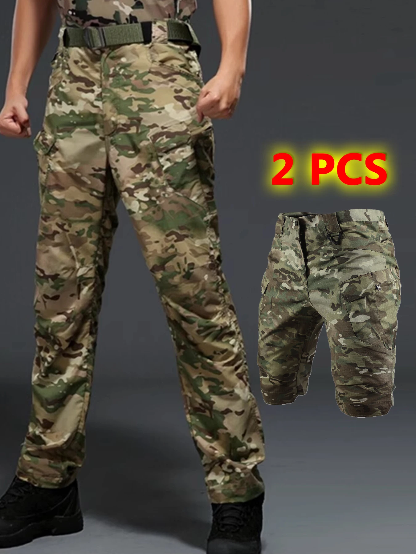 

Tactical Pants for Men Quick Drying Women Cargo Pants Waterproof Climb Trekking Camp Work Pants Detachable Stretch Shorts