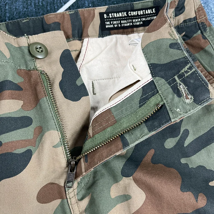 100% cotton Camouflage Pants for Men Spring American Vintage Workwear Trousers Casual Straight Amekaji Youth Male Streetwear