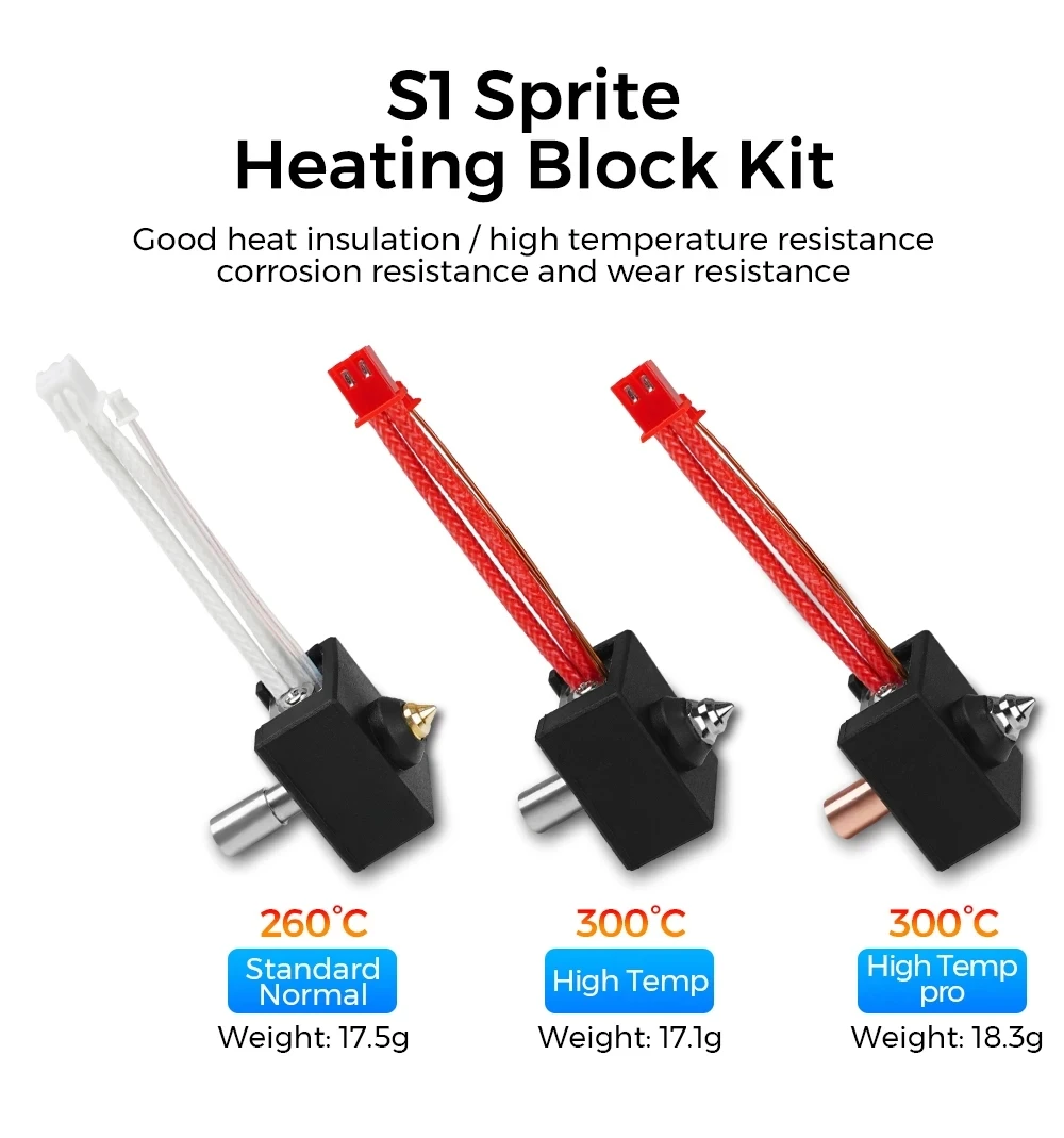 Creality Sprite Extruder Upgrade Heizblock-Kit Hochtemperatur 300 ℃,für Creality Ender 3 S1/Ender 3 S1 Pro/CR10 Smart Pro – Detail 1