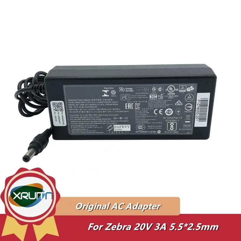 Original FSP060-RPBA AC/DC Adapter 20V 3A 60W Charger For Zebra TLP2824 Plus LP2824 TLP2844 TLP3844 TLP3842 Printer Power Supply