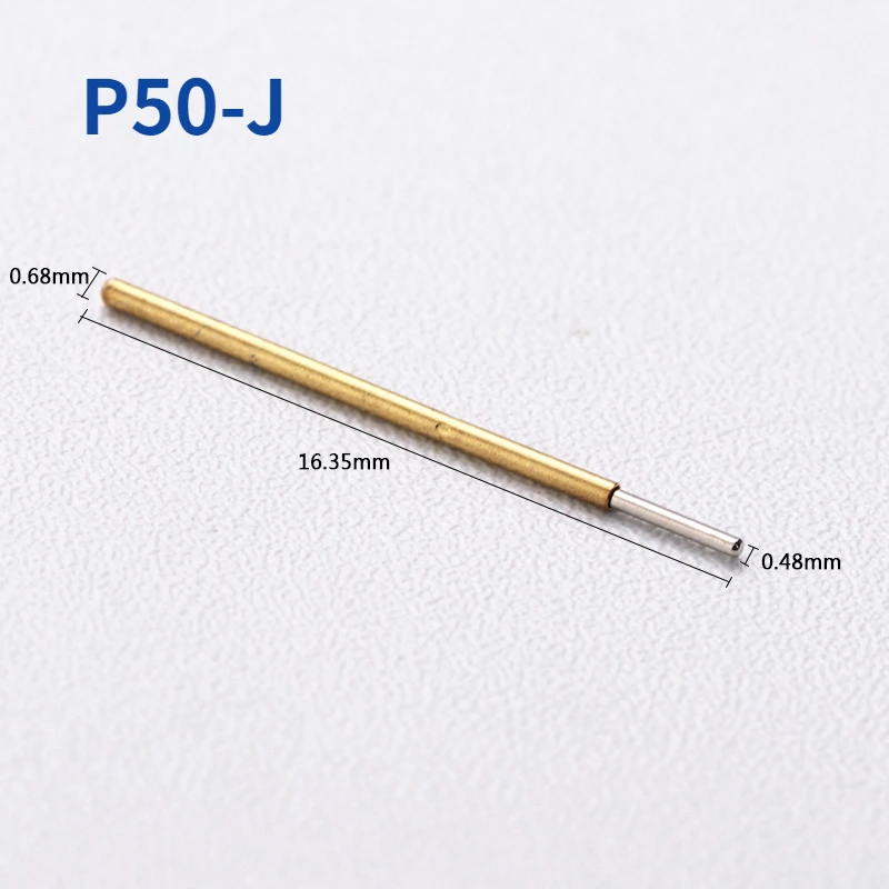 100PCS/Pack P50-J Small Round Head Spring Test Pin Outer Diameter 0.68mm Length 16.35mm for PCB Pogo Pin