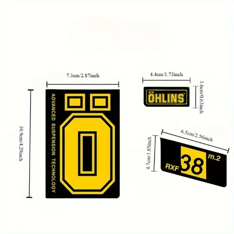 Ohlins RXF38m.2 Front Fork Stickers Custom Decor Decals for Motorcycle Mountain Bike Shock Absorber Waterproof Styling Trim view 2