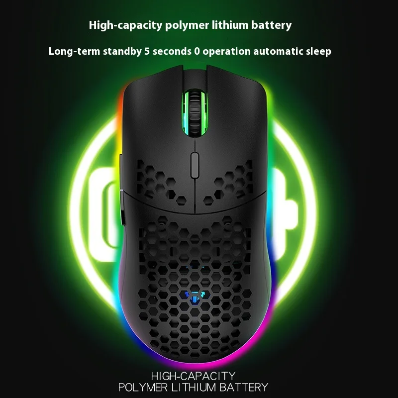 Xuanyin Fox Xyh80 Hollow Hole Charging Wireless Mouse Game Rgb Luminous Computer Office Mouse Lightweight Notebook Computer Hot