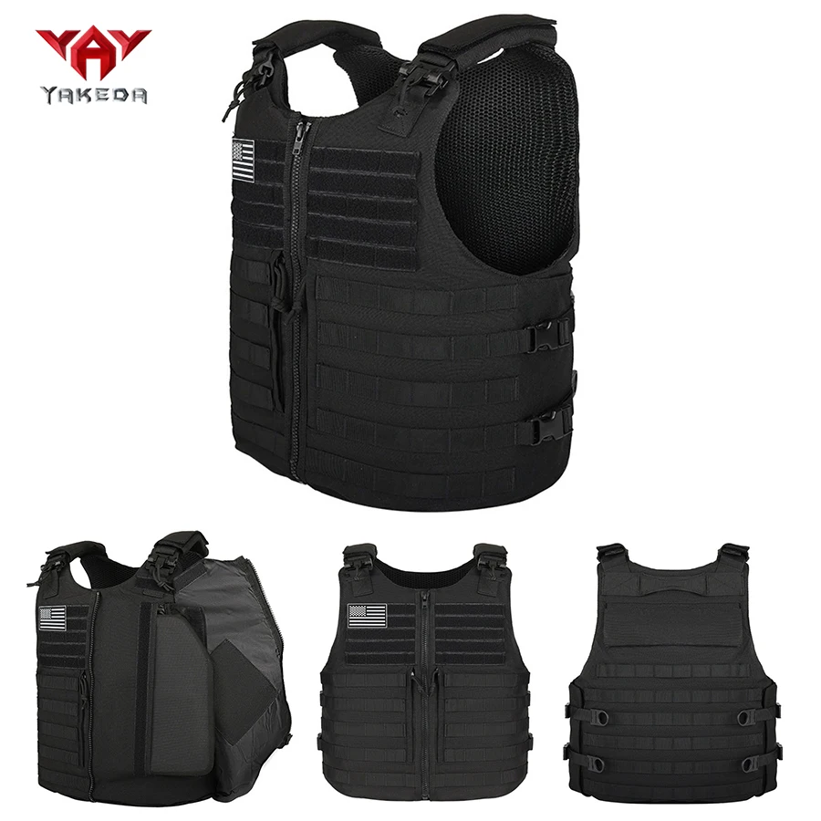 YAKEDA Full MOLLE Expansion Quick Release Tank Top Back Honeycomb Mesh Pad 1000D Durable Fabric Hidden Pocket