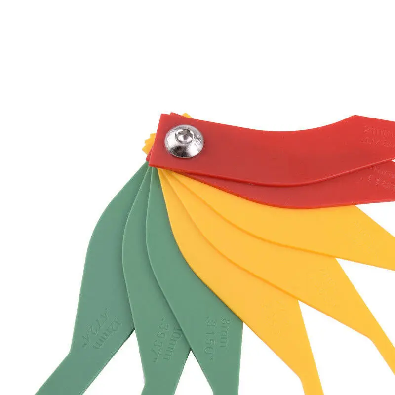 Automotive Gauge Thickness Brake Feeler Detect Green&Yellow&Red Lining Plastic Replacement Ruler Tool Practical