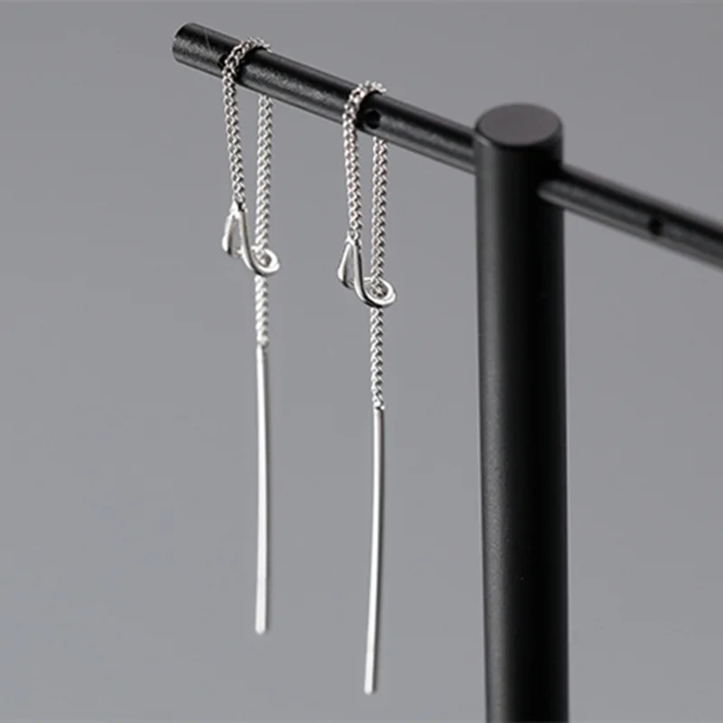 Women's Box Chain Tassel Drop Earrings, Trendy Design