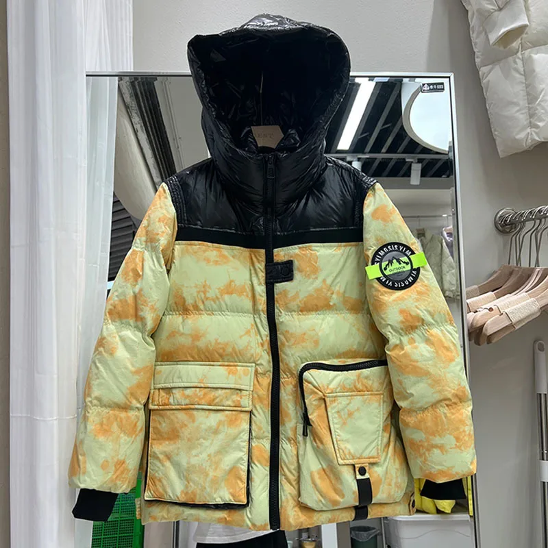 Women Print Down Jacket New Casual Style White Duck Down Jackets Autumn Winter Coats And Parkas Female Outwear