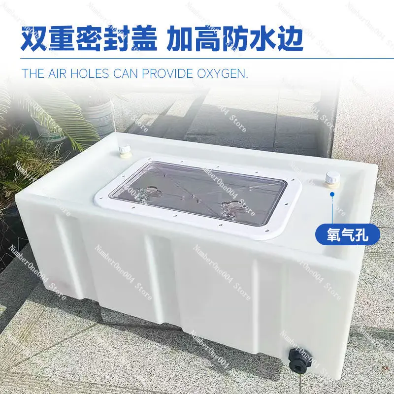 Caja de Transporte Especializada para Pesca Salvaje y Pozos Negros, Sellada para Evitar Derrames de Agua, con Asa, Contenedor para Peces Vivos