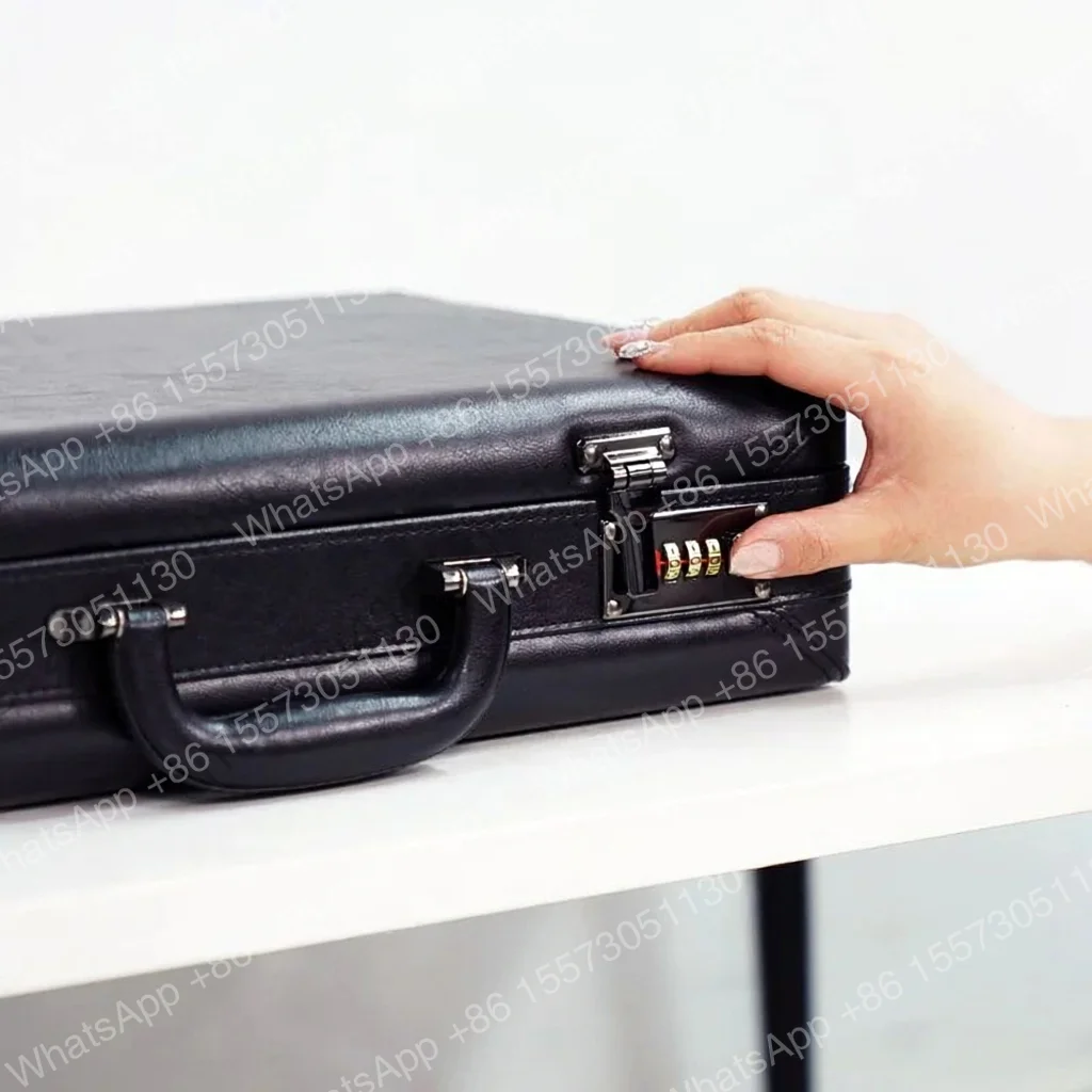 High-end Briefcase Suitcase Office Men's Business Combination Lock Computer Bag Retro Leather High-end Pu Leather Bag Men