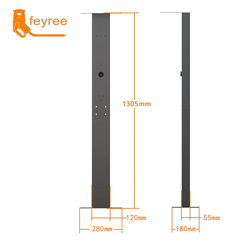 Estación de carga para vehículos eléctricos, poste de pila vertical montado en la pared para cargador Wallbox tipo 1, tipo 2