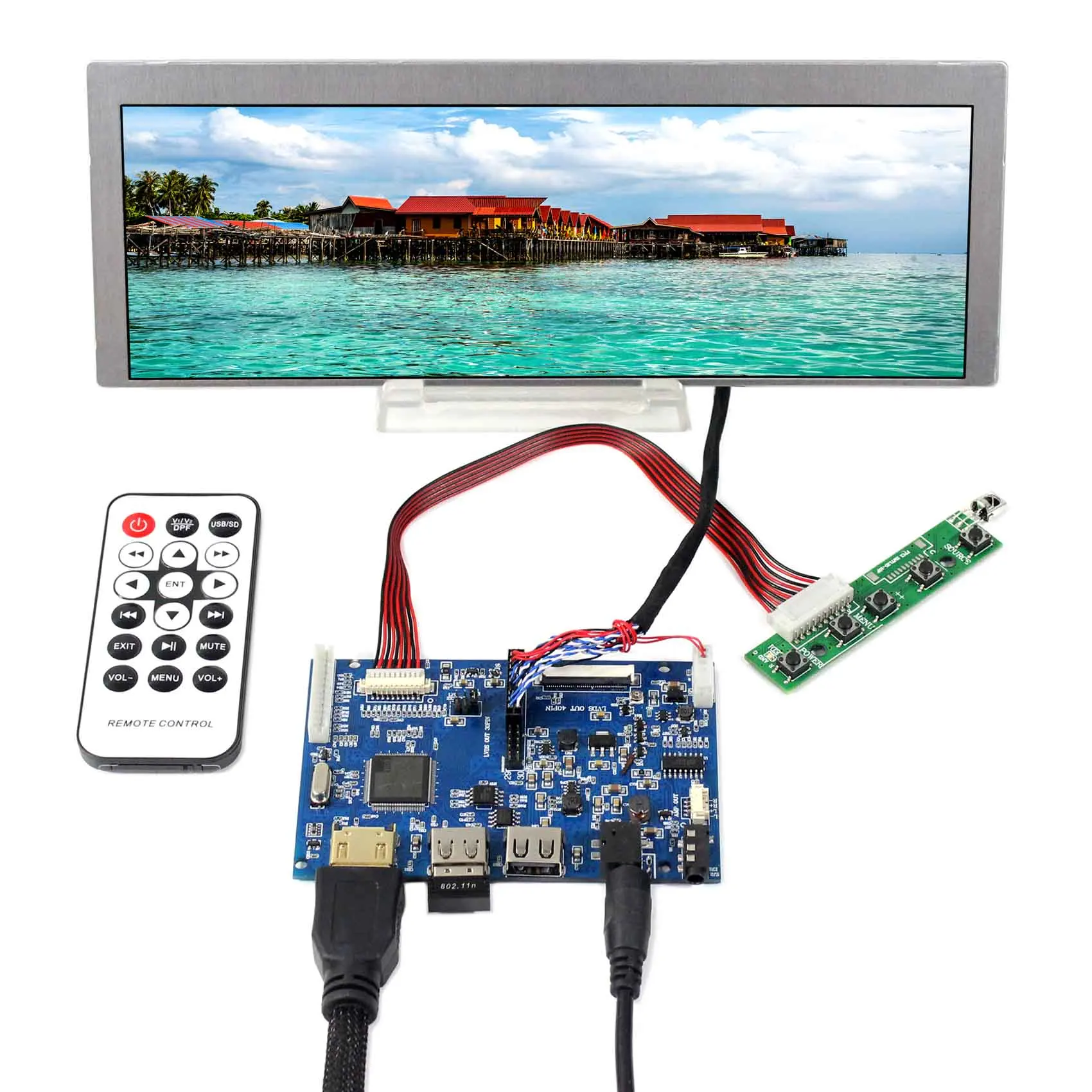 Controller Board Lcd Hd Mi Usb Audio Input Wide Flexible Screen Lq091B1Lw01 9.1Inch 822X260 Bar Retail Slat Wall Bar Display