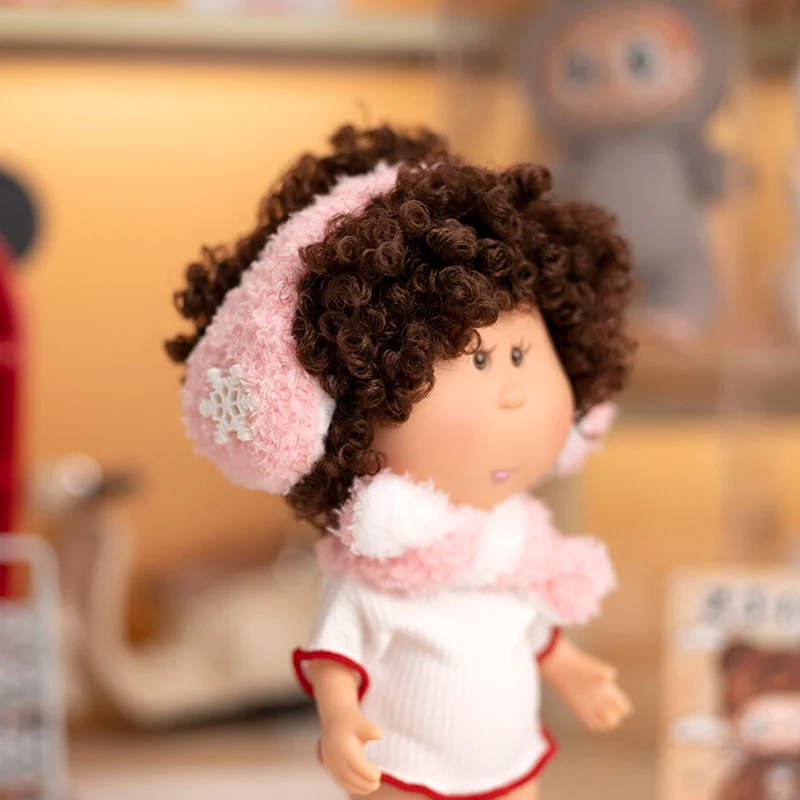 

Doll Accessories for 24cm Spanish Potato Doll Autumn And Winter Snowflake Earmuffs And Scarf Suit Trendy Dressing Gifts