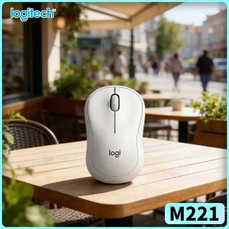 Logitech M221 Ergonomic Silent Mouse - 1000 DPI Precision, 2.4GHz Link, Soft Clicks, Study Office Travel Journeys