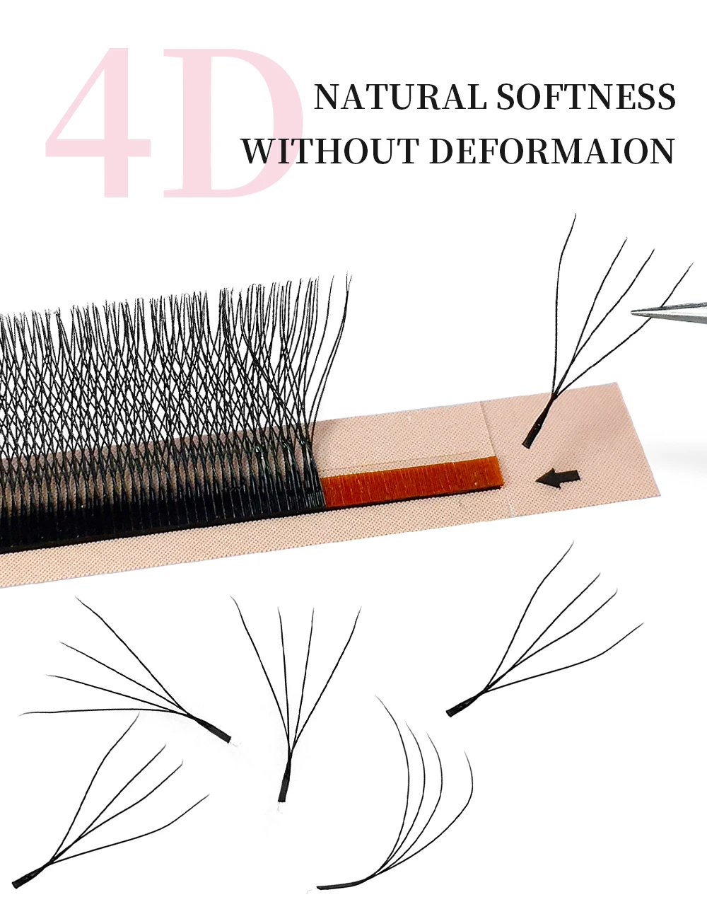 Goddess YY W-förmige Wimpern 2D 3D 4D 5D 6D 7D 8D Automatisch blühende vorgefertigte Fächerwimpern Extensions Natürliche Einzelwimpern – Detail 4