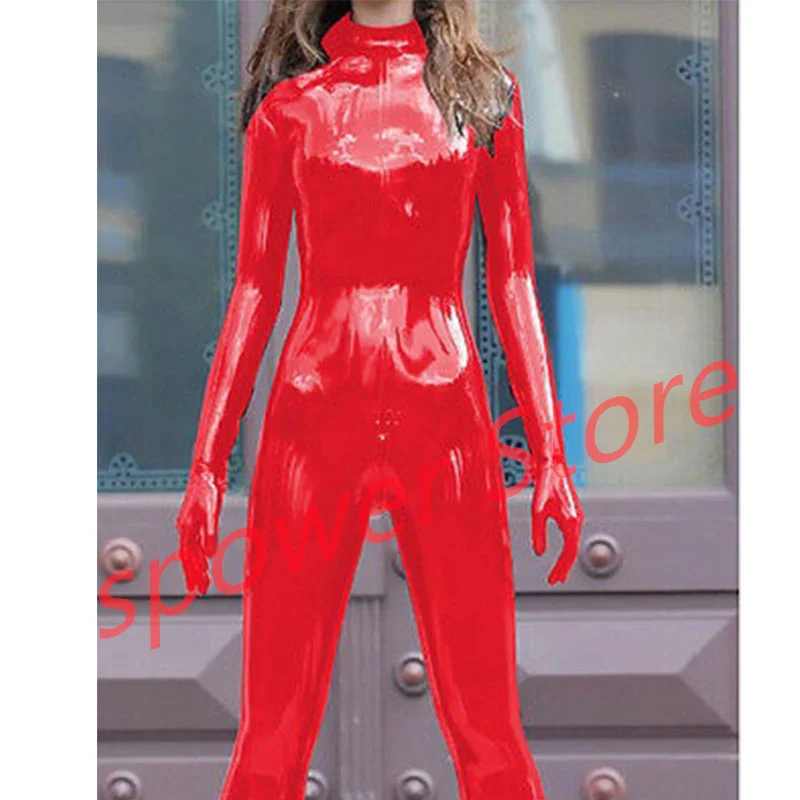 

Handmade Women Latex Catsuit with Back Zip Rubber Bodysuit Tight Jumpsuit Customize Cosplay Costumes