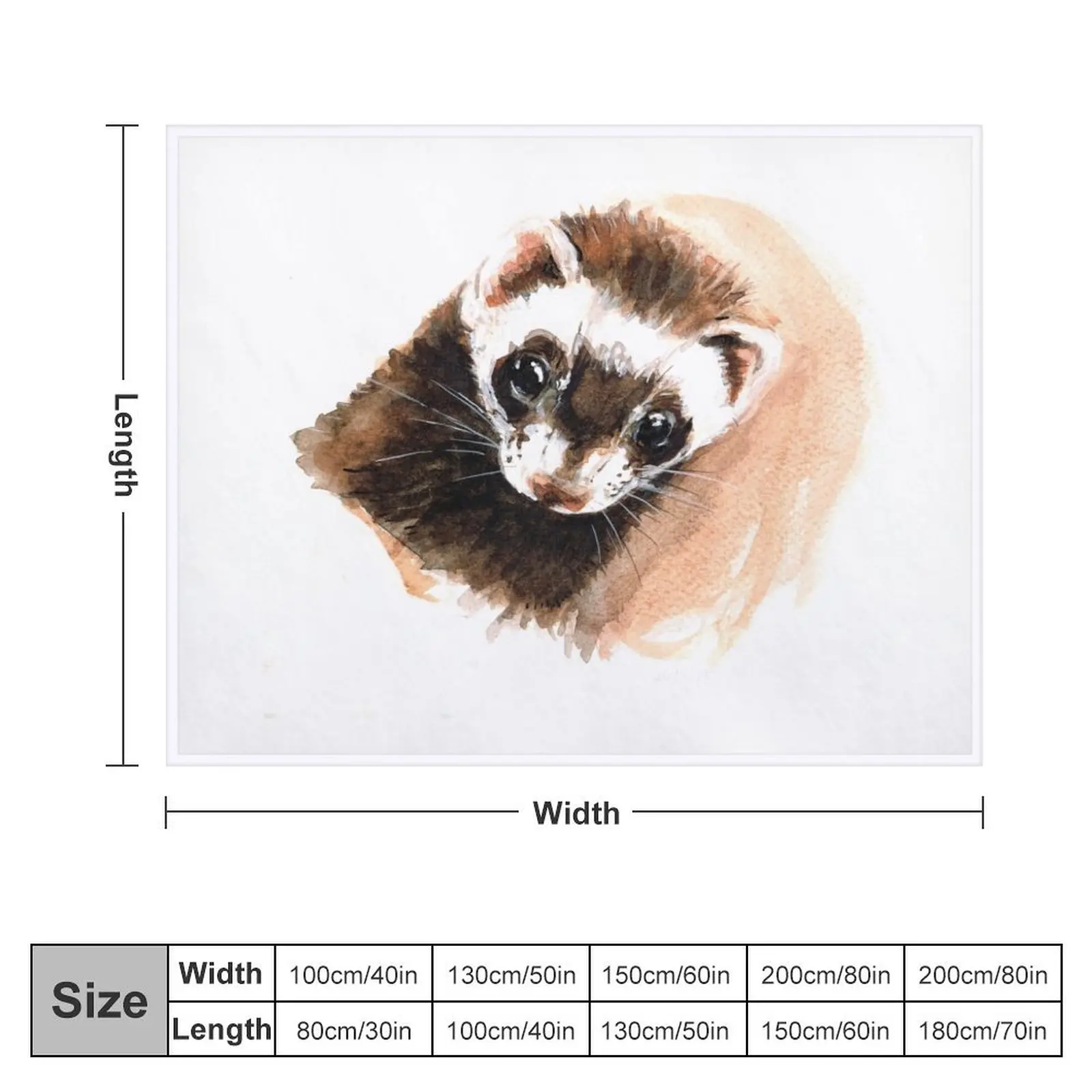 Ferret portrait Throw Blanket manga christmas gifts Soft Big Blankets