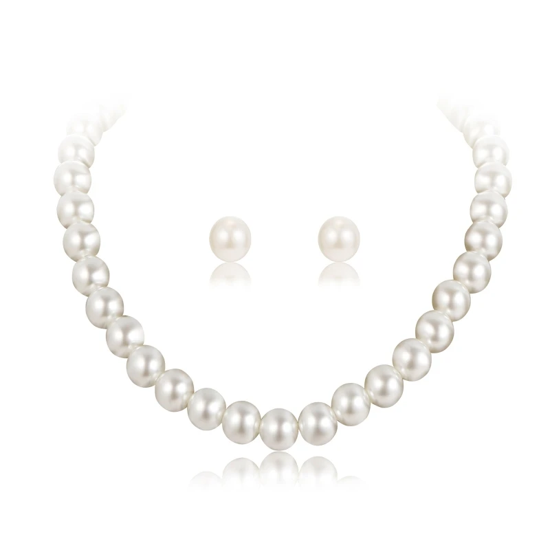 Pearl Jewelry Set Includes Necklace and Earrings Birthday Gifts Dropsale