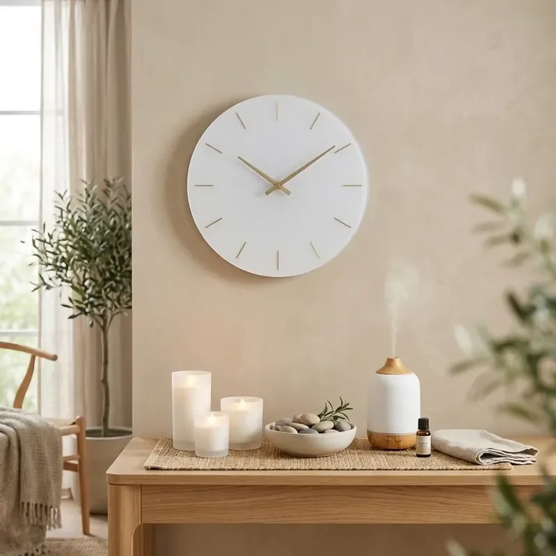 Art Deco Acrylic Wall Clock 7.8 Inch Silent Quartz Movement Exquisite Digital Display Customizable OEM ODM Home Decor