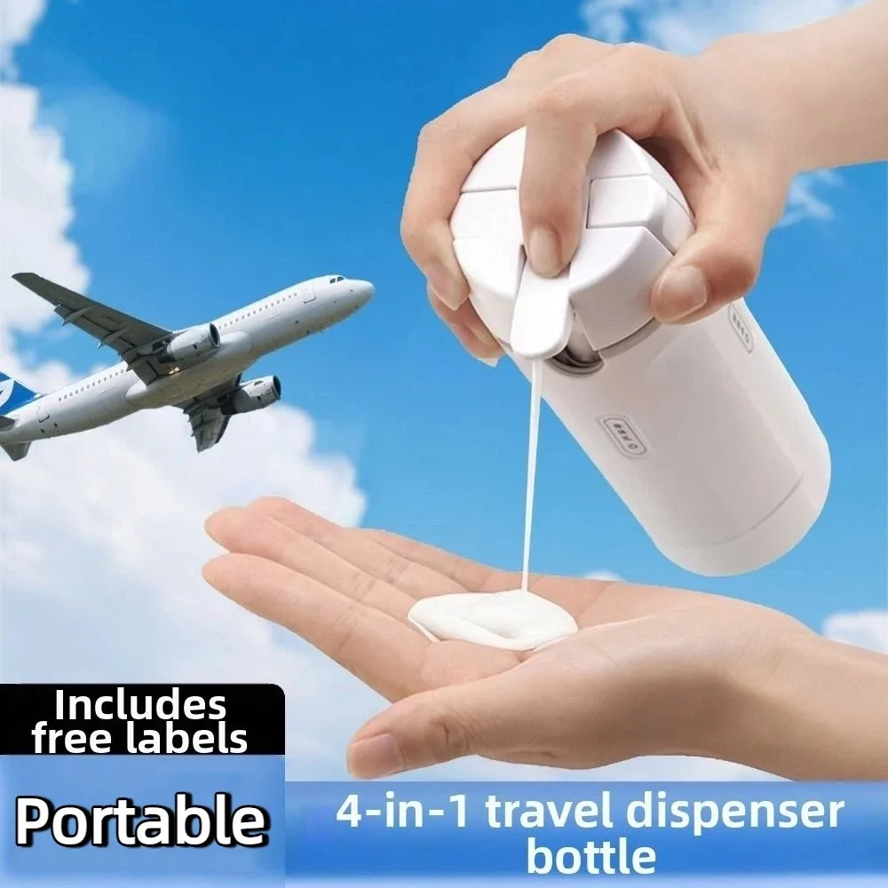 4 in 1 Travel Refillable Bottles Set Reusable 30ml Empty Bottle Kit Save Space Detachable Liquid Dispenser Bottle Shower Gel