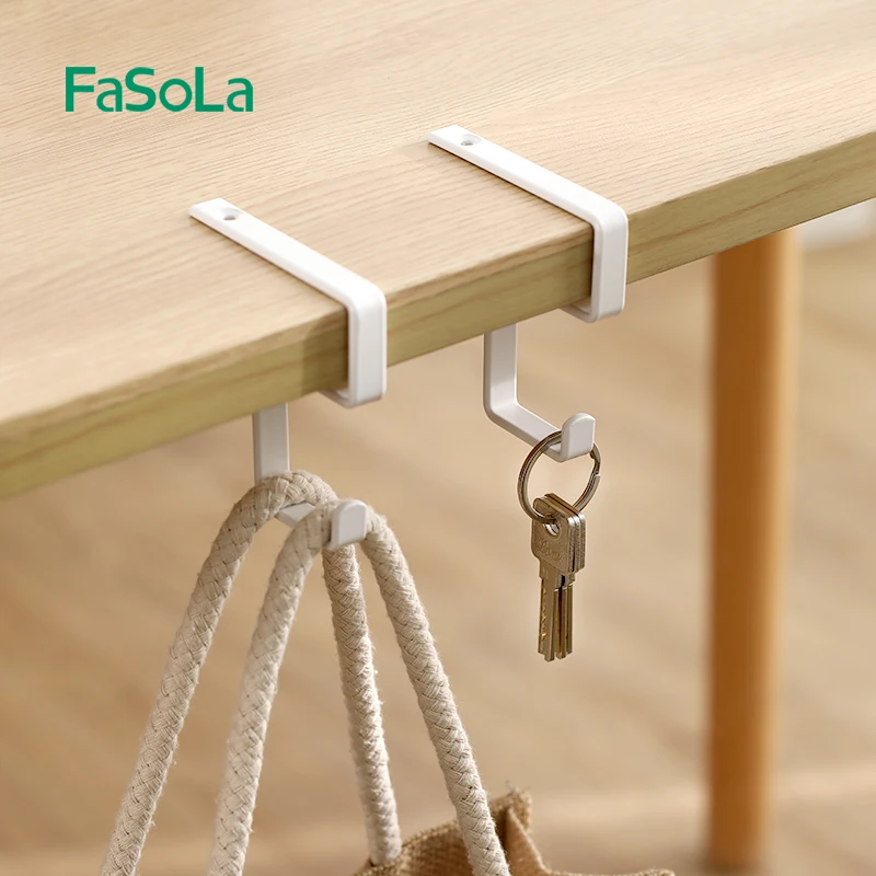 FaSoLa Bag Hanger Punch-free Table Side Hook Desk Edge Hooks Desk Hanger Non-Stick Backpack Storage Schoolbag Hook Holder