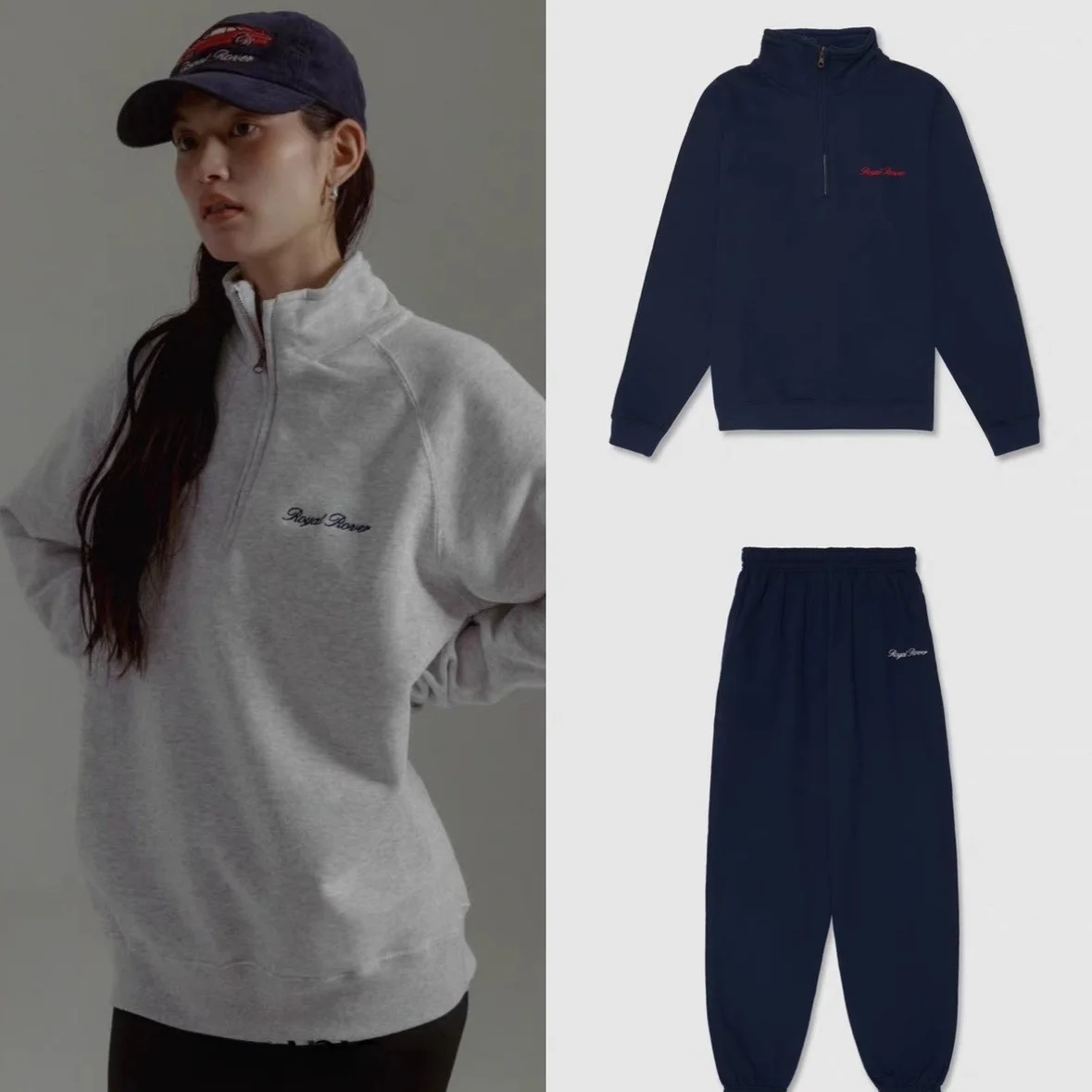 

Retro Car Pattern Fce Lined Loose Fit Sweatirt Pants Set Zipper Casual Women's Ensemble Spring 2024 Faion Trend