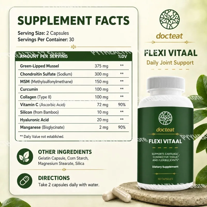 Joint Support Capsules Helps Maintain Long-Term Joint Health & Performance with Curcumin Hyaluronic Acid & Manganese 60 Capsules
