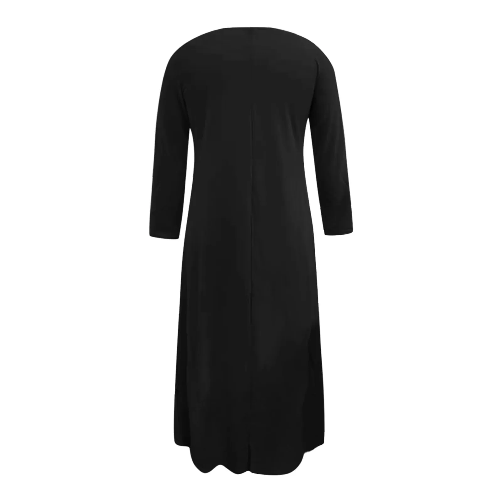 Abito interno musulmano in tinta unita da donna semplicità elegante abito musulmano per donna girocollo manica lunga Casual Abaya sotto l\'abito