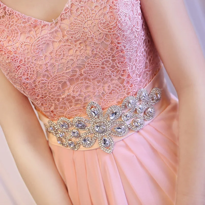 2026 New Women's Round Neck Respectful Banquet Wine Evening Dress Fashionable Slim and Long Pink Backless Bridesmaid Dress view 2