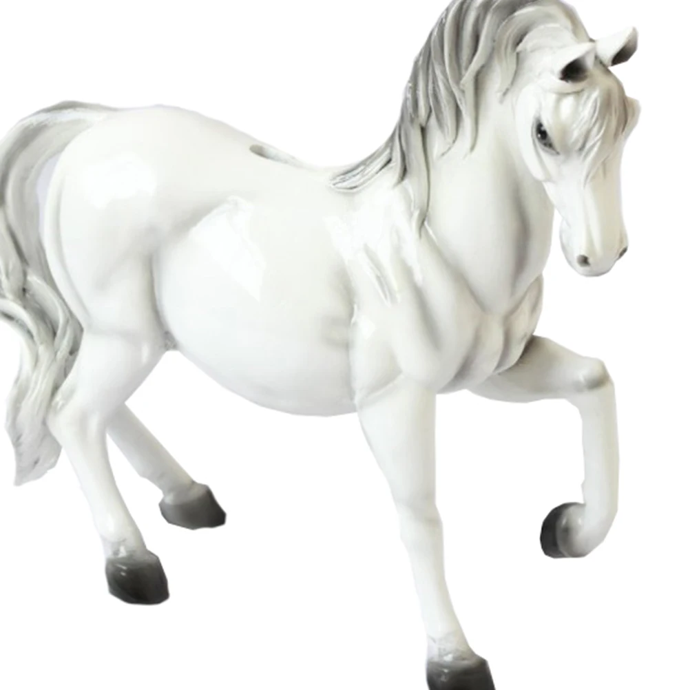 

Horse Style Saving Pot Resin Art Coin Bank Smooth Money Pot Creative Gift for Kids White Develop Saving Habits