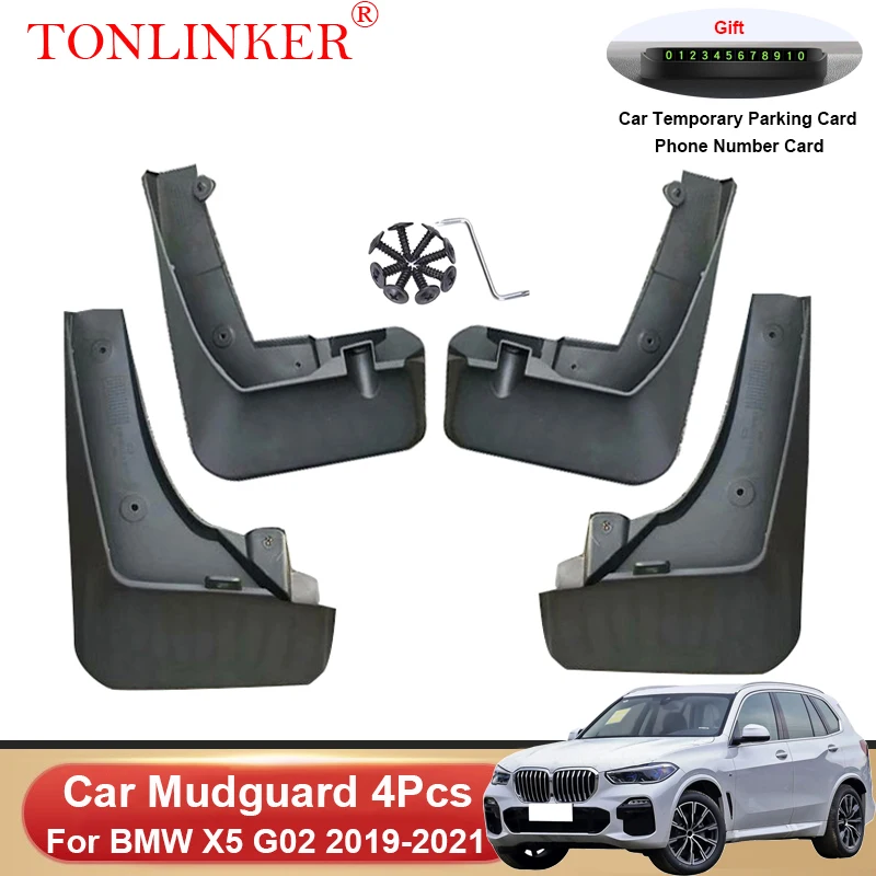 

TONLINKER Car Mudguard For BMW X5 X5M Sport G05 2019 2020 2021 Mudguards Splash Guards Front Rear Fender Mudflaps Accessorie